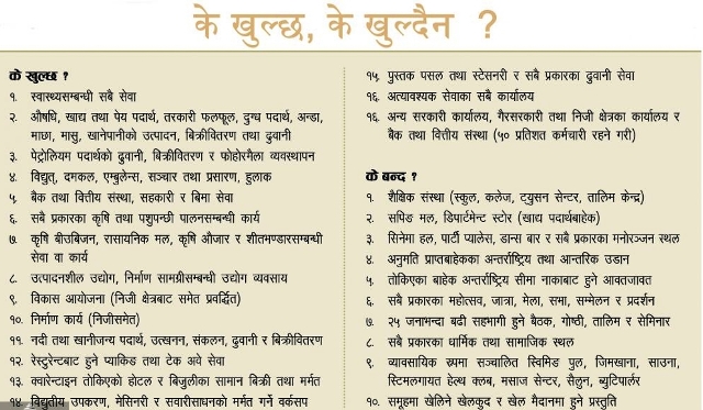 लकडाउनको ढाँचा परिवर्तन : के-के खुल्छ, के-के खुल्दैन ?