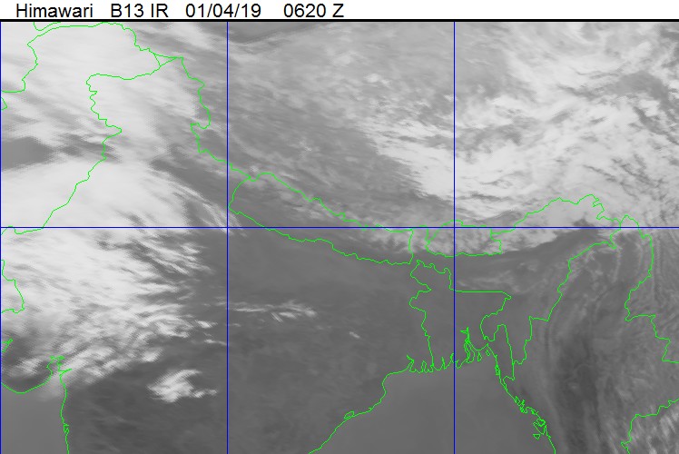 satellite यस्तो छ, आजको मौषम