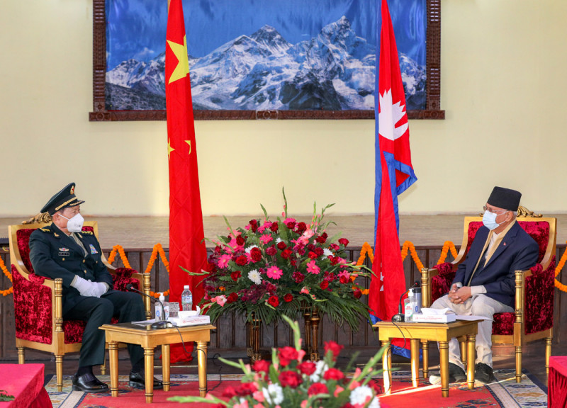 Chinese_Minister_With_Prime_Minister_Photo_Rajan_Kafle_1_1_1606650035 चीनको खतरनाक भनाइ, नेपालको सार्वभौमिकताको रक्षामा सहयोग गर्न चीन तयार छ