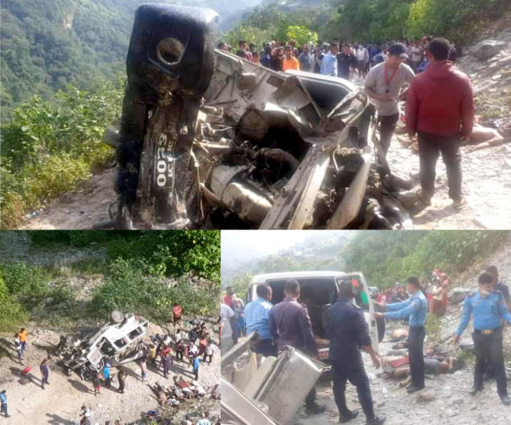 काठमाडौंबाट घान्द्रुक घुम्न गएका ७ सहित ८ जनाको जिप दुर्घटनामा मृत्यु