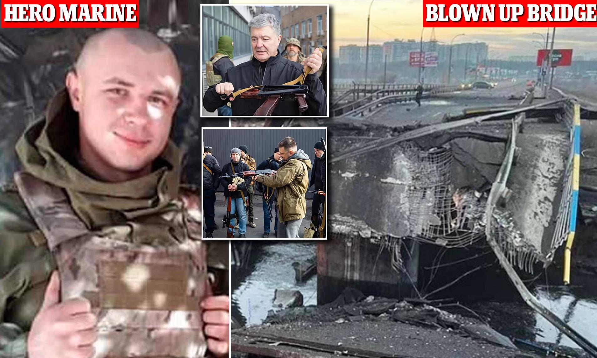 रुसी सेनाको ट्यांकको लश्करलाई रोक्न एक युक्रेनी सैनिकले बमले पुलसहित आफैंलाई उडाइदिए