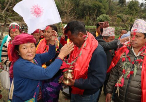 म्याग्दीमा एमालेको चुनावी अभियान तीव्र : मंगलवार गाजनेदेखि बरंजासम्म पुगे उम्मेदवार श्रेष्ठ