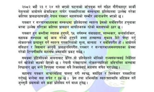 कार्की आयोगको प्रतिवेदन ‘हचुवा र आपत्तिजनक’ भन्दै पत्रकार महाँसघकाे कडा आपत्ति