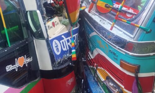 बेनी नजिकै जलेश्वरमा बस र ट्रक ठोक्किँदा १५ भारतीय पर्यटक घाइते