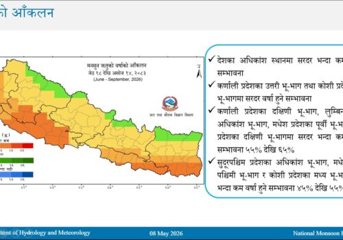 जल तथा माैषम विभागकाे आँकलन ः वर्खा पानी कम पर्ने, गर्मी बढ्ने
