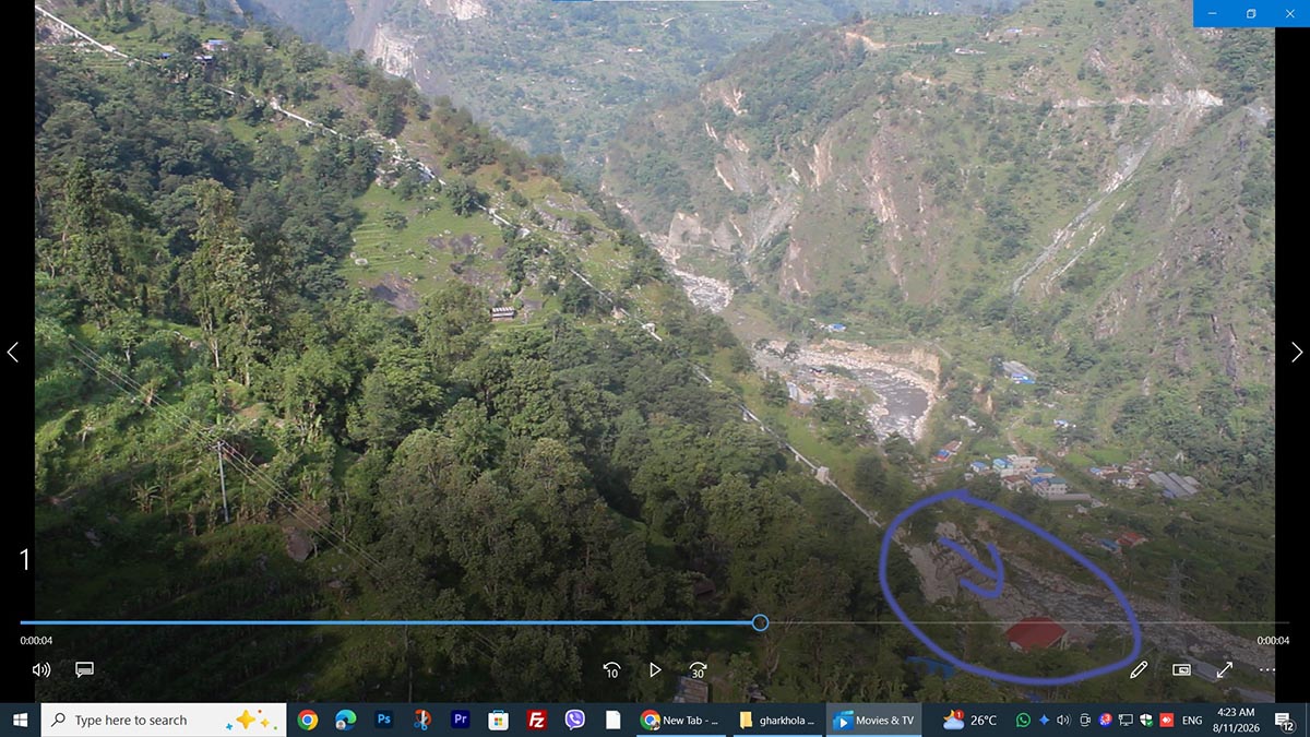 पहिरोले १४ मेगावाटको घारखोला जलवधिुतको पावरहाउसमा क्षती, एक जना सुरक्षा गार्ड वेपत्ता