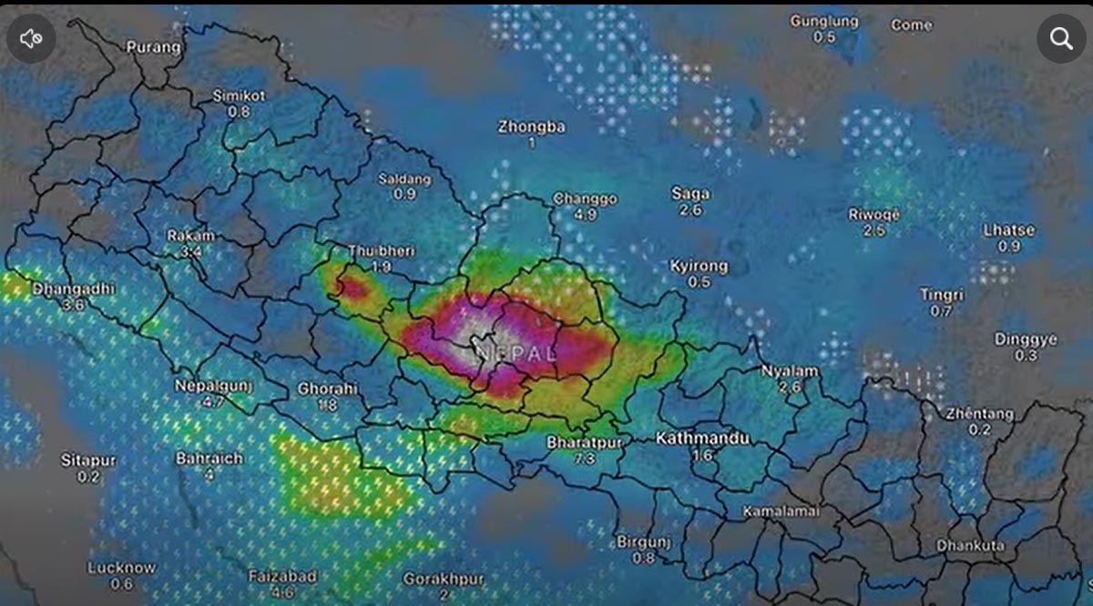 आज राति भारी वर्षाको सम्भावना, गण्डकी प्रदेशका कास्की-म्याग्दी क्षेत्रमा भारी सतर्कता अावश्यक